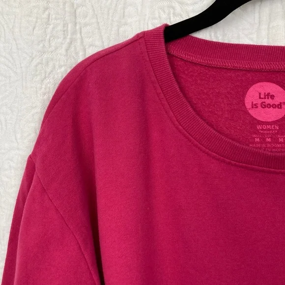 Life Is Good Women’s Pink Sweatshirt sz Medium - Picture 3 of 11
